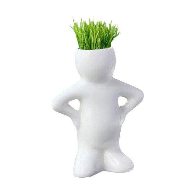 Ceramic Mini Grass Hair Pot