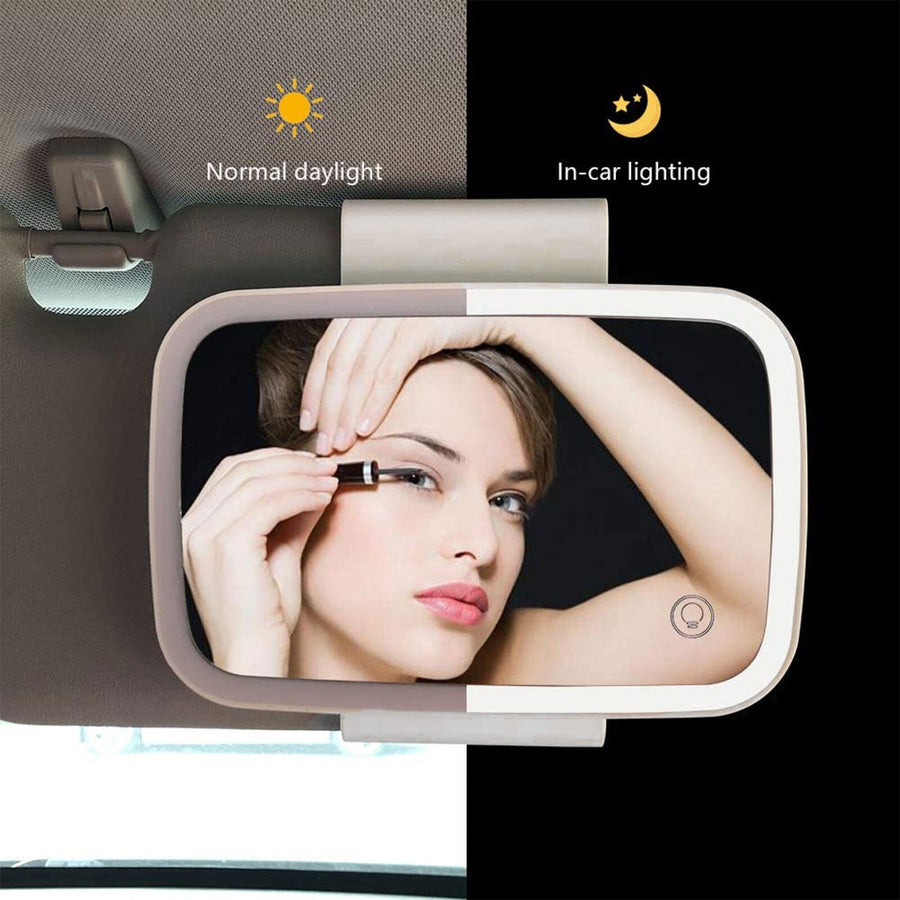 Universal LED Car Visor Makeup Mirror - Image 2