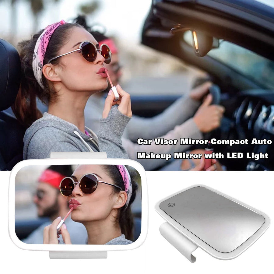 Universal LED Car Visor Makeup Mirror - Image 1