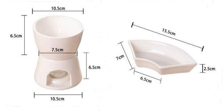 Handmade Ceramic Chocolate Fondue Pot Serving Set - Image 2