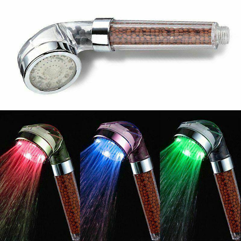 Colorful Rainfall High Pressure Negative Ion Led Shower Head