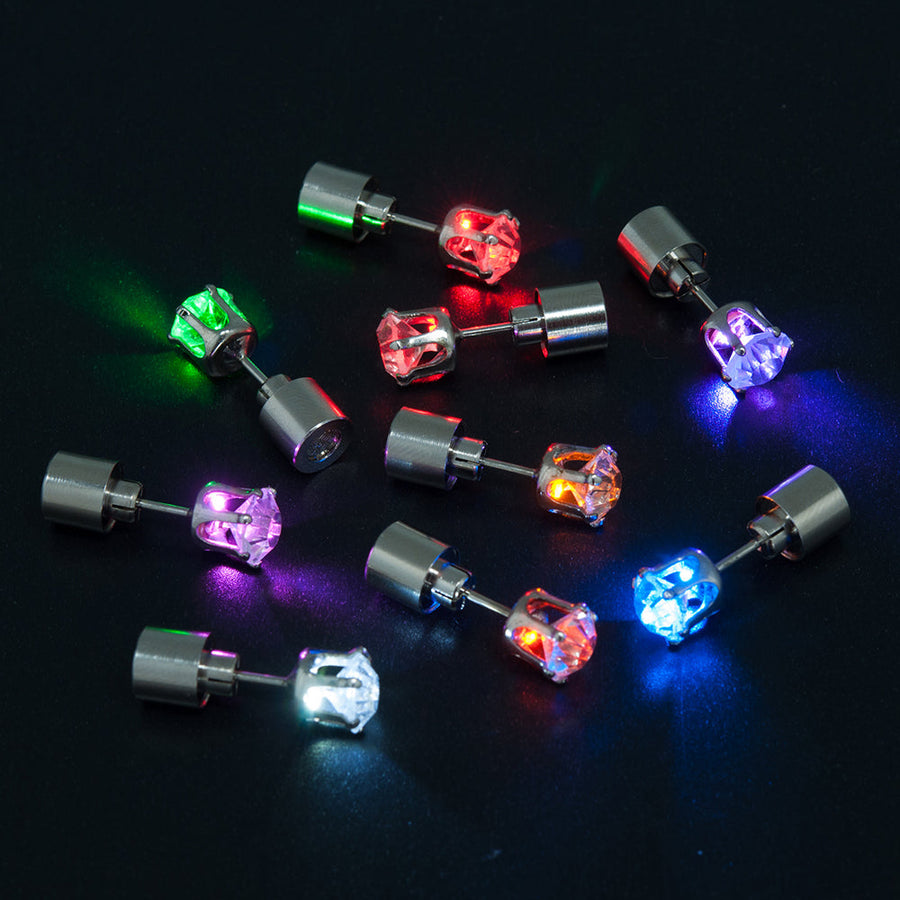 Korean Style LED Colorful Zircon Earrings - Image 0