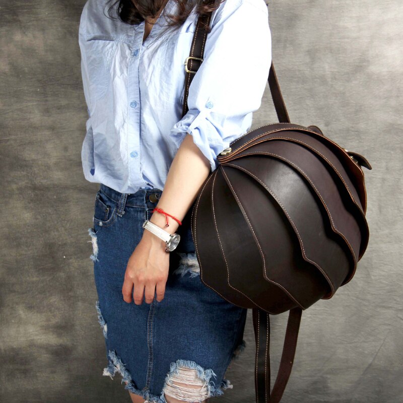 Handmade Leather Beetle Unisex Bag - Image 1