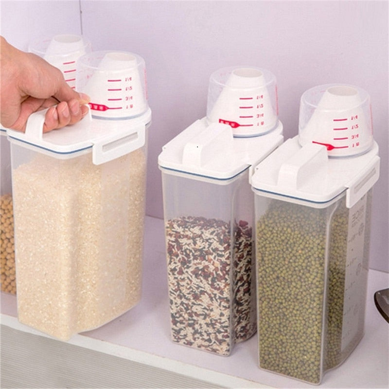 Measuring Cup Lid Cereal Grain Storage Dispenser - Image 0