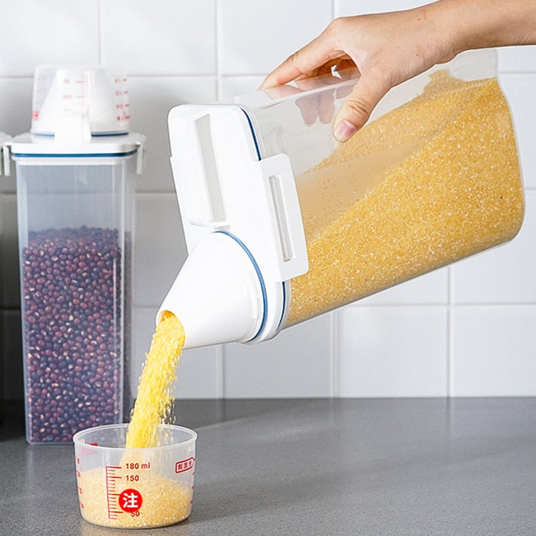 Measuring Cup Lid Cereal Grain Storage Dispenser - Image 11