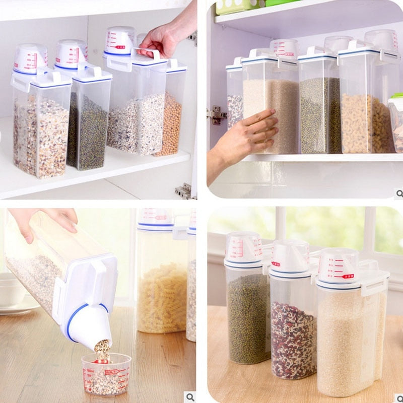 Measuring Cup Lid Cereal Grain Storage Dispenser - Image 1