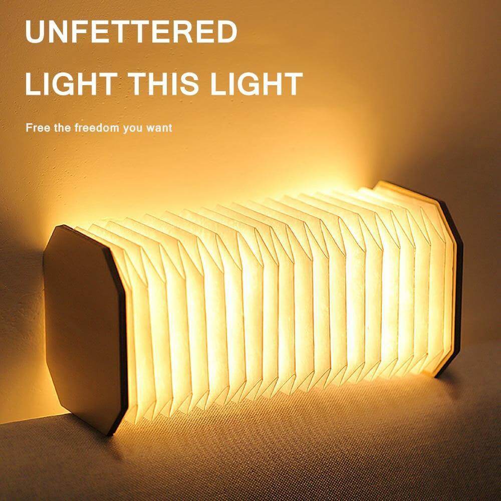 USB Rechargeable Retro Accordion Wooden LED Lamp