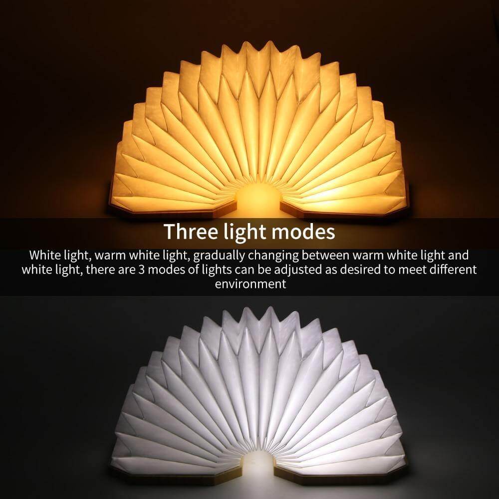 USB Rechargeable Retro Accordion Wooden LED Lamp