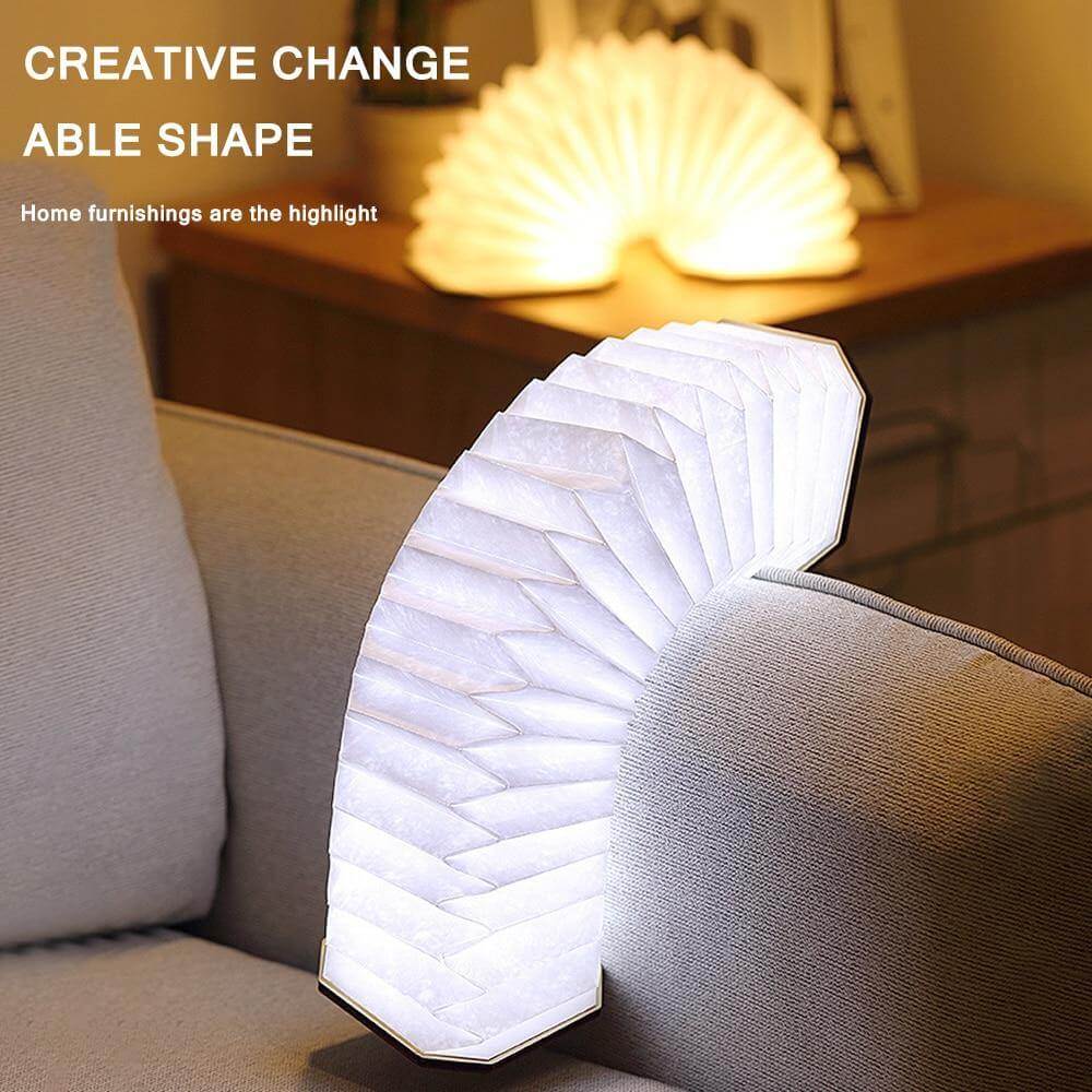 USB Rechargeable Retro Accordion Wooden LED Lamp