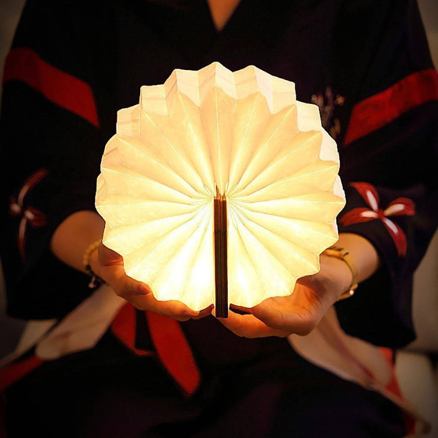 USB Rechargeable Retro Accordion Wooden LED Lamp - Image 7