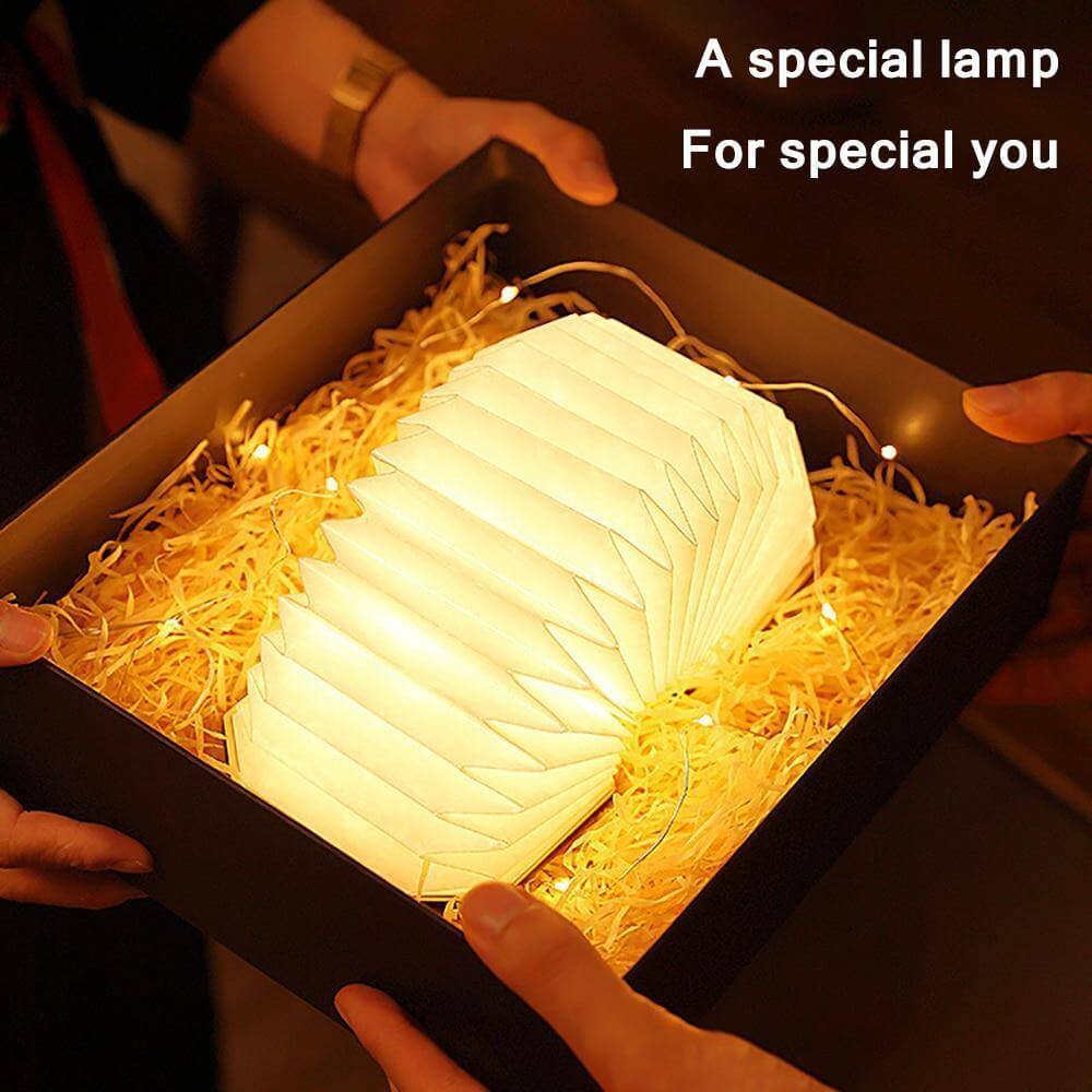 USB Rechargeable Retro Accordion Wooden LED Lamp