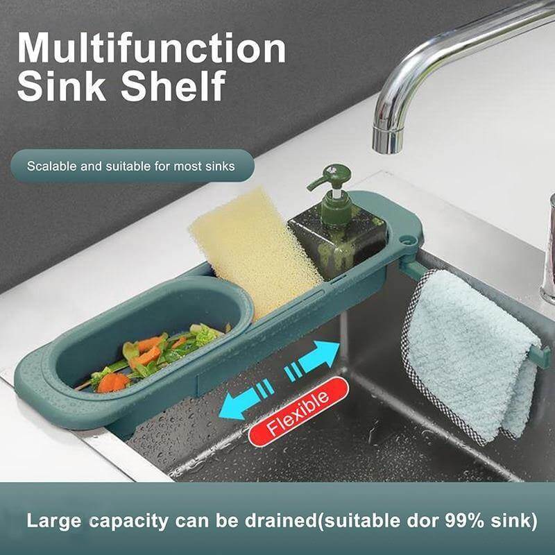 Kitchen Retractable Sink Rack Organizer - Image 0