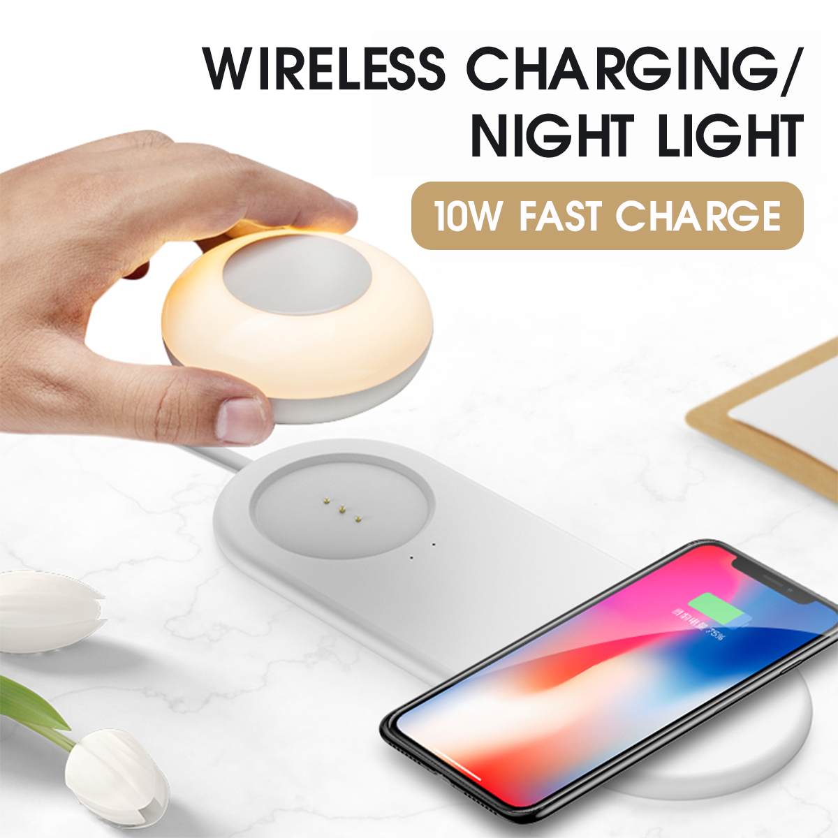 Smart Modern Wireless Charging Slim Night Lamp