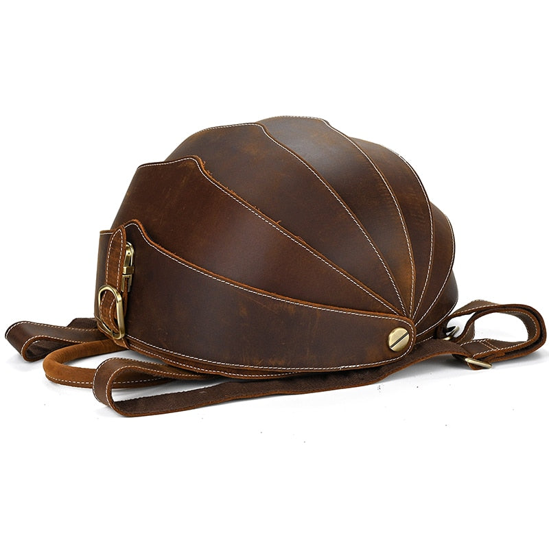 Handmade Leather Beetle Unisex Bag - Image 7
