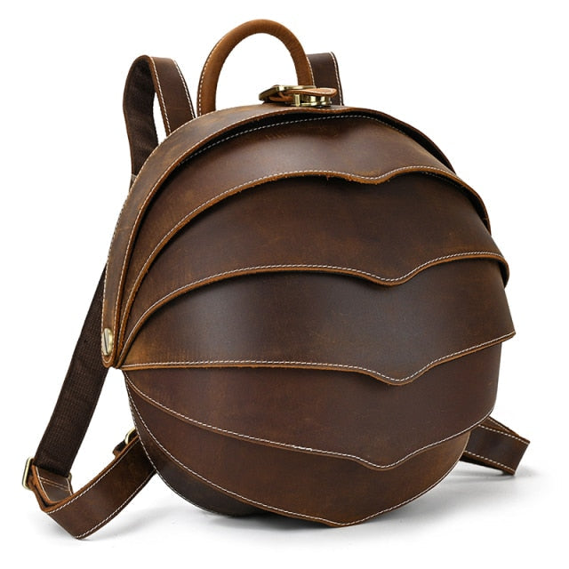 Handmade Leather Beetle Unisex Bag - Image 5