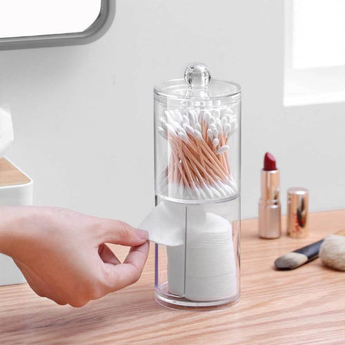 Transparent Round Style Makeup Cotton Box - Image 0