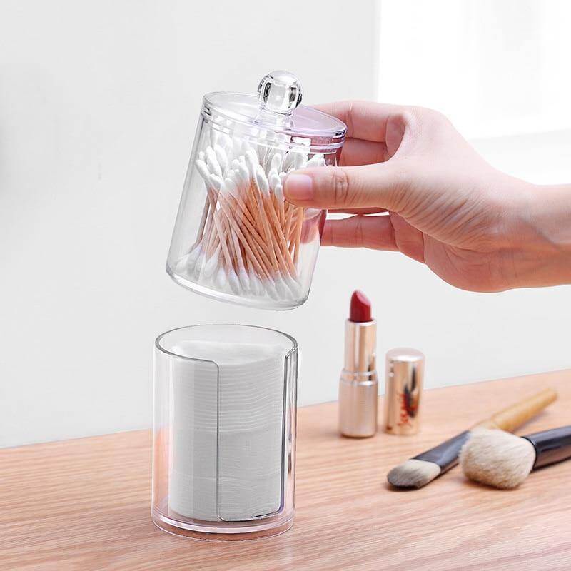 Transparent Round Style Makeup Cotton Box - Image 2