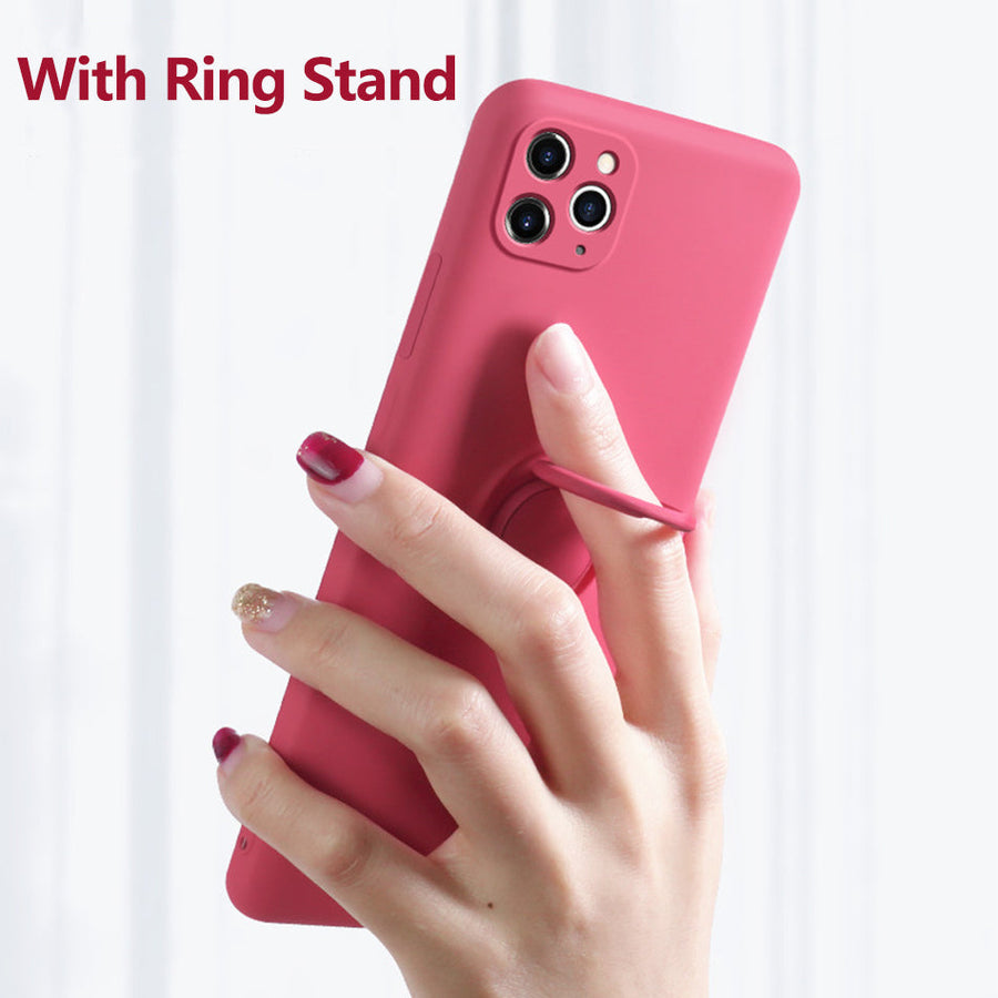 Silicone Case With Magnetic Ring Holder for iPhone - Image 9