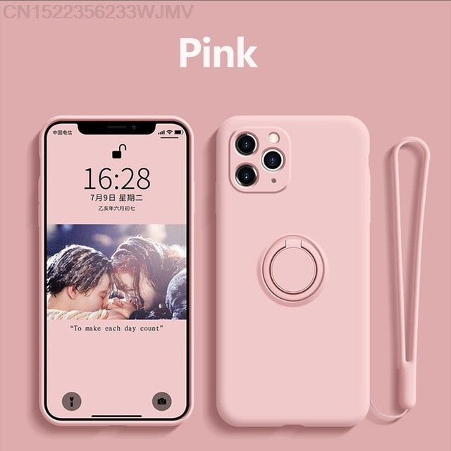 Silicone Case With Magnetic Ring Holder for iPhone - Image 6