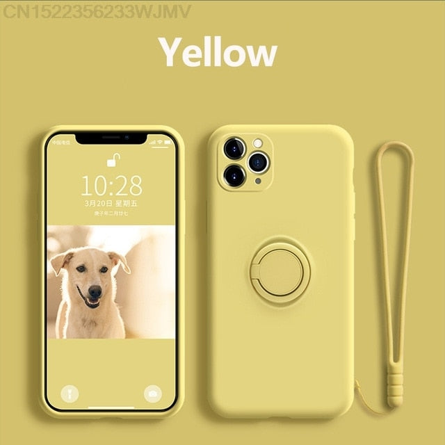 Silicone Case With Magnetic Ring Holder for iPhone - Image 5