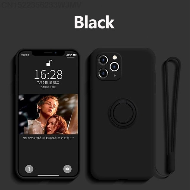Silicone Case With Magnetic Ring Holder for iPhone - Image 12