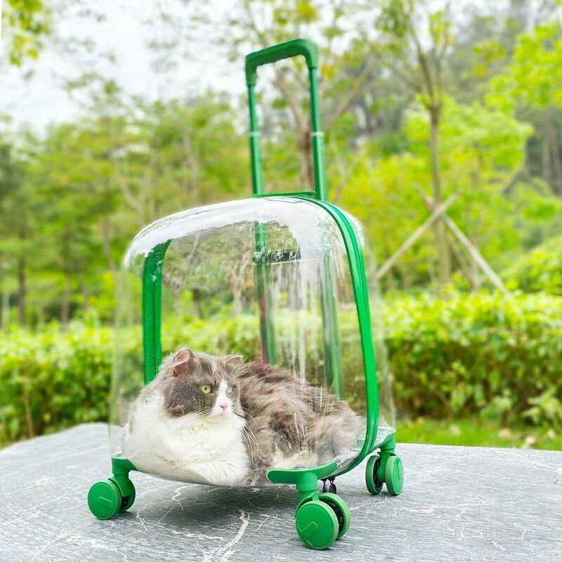 Transparent Pet Travel Trolley Capsule