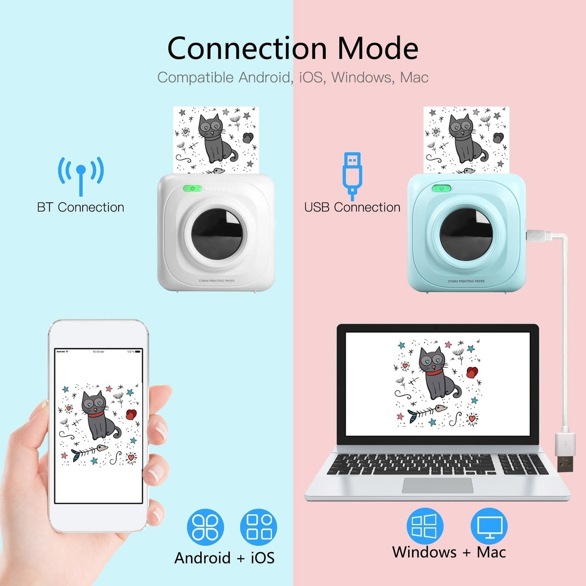 Mini Wireless Portable Smart Thermal Printer