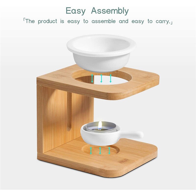 Natural Bamboo Candle Essential Oil Incense Burner - Image 9