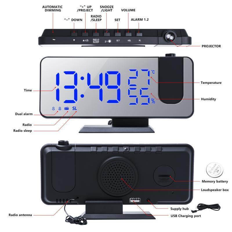 LED Digital Alarm Projection Clock - Image 5