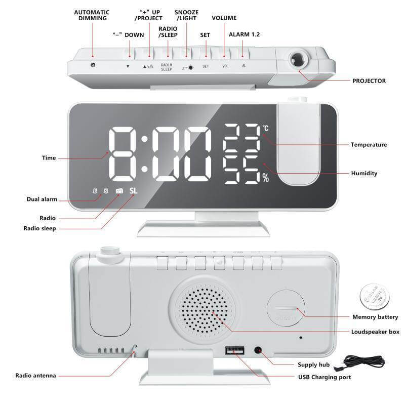 LED Digital Alarm Projection Clock - Image 4