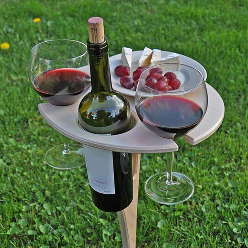 Outdoor Foldable Wood Wine Table - Image 0