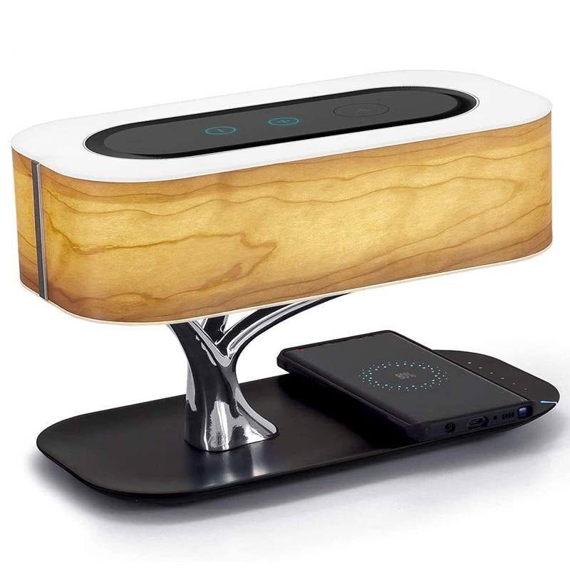 Japanese Style Dimmable Bluetooth Speaker Wireless Charger Desk Lamp - Image 7