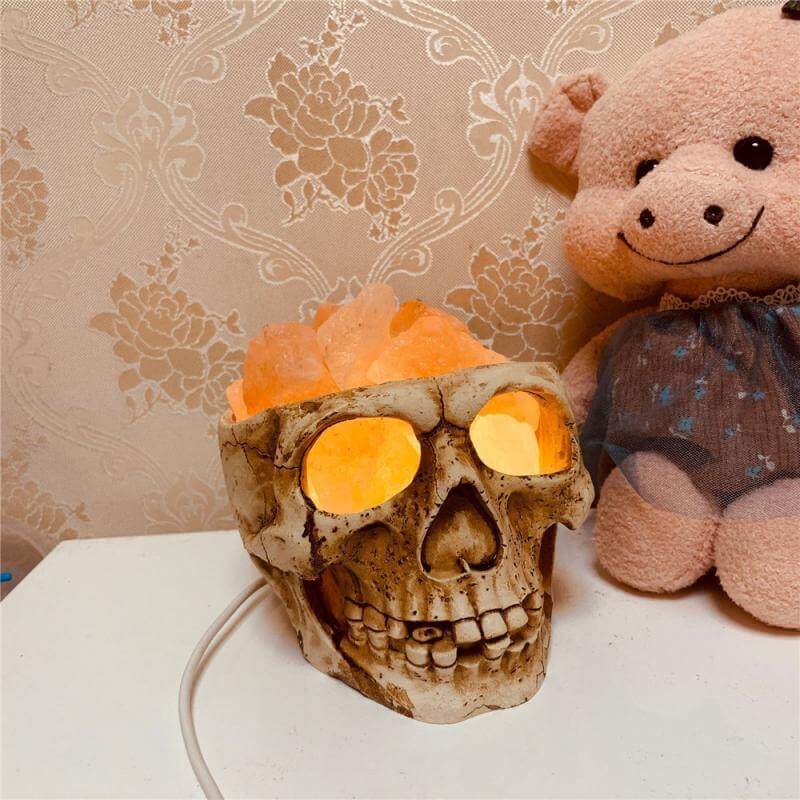 Skull Head Shaped Crystal Salt LED Night Light - Image 8