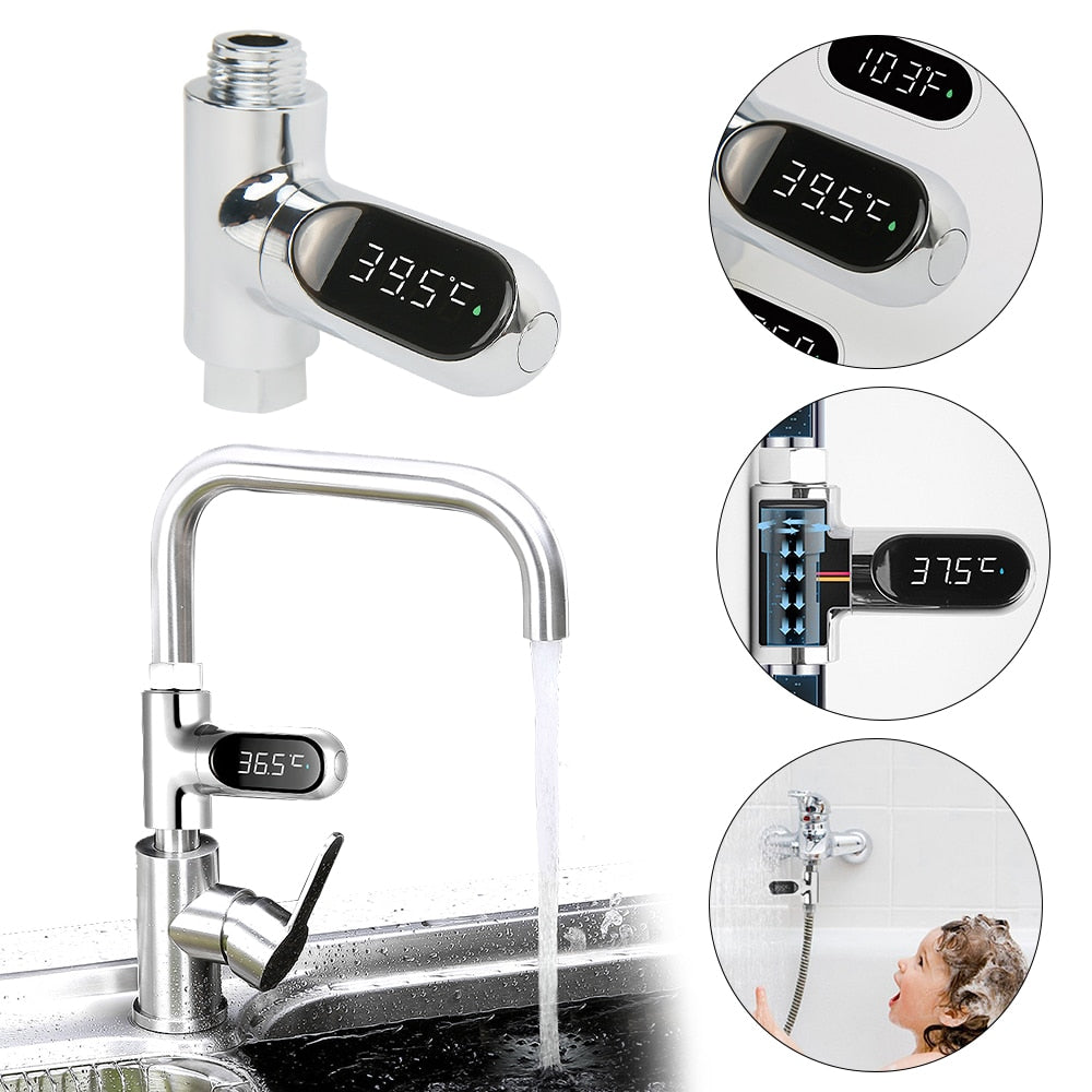 LED Screen Bath Water Thermometer Faucet