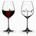 Built-in Shark Sea Wine Glasses