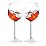 Built-in Shark Sea Wine Glasses