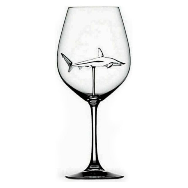 Built-in Shark Sea Wine Glasses