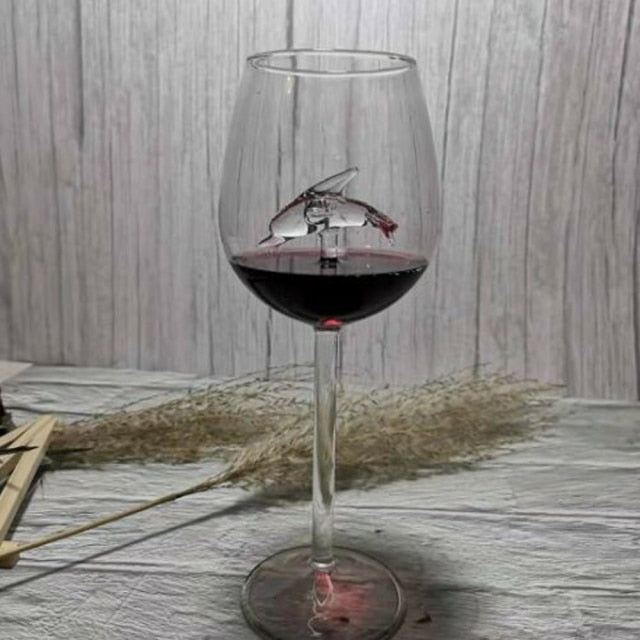 Built-in Shark Sea Wine Glasses