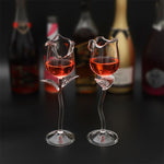 Fancy Rose Wine Glass