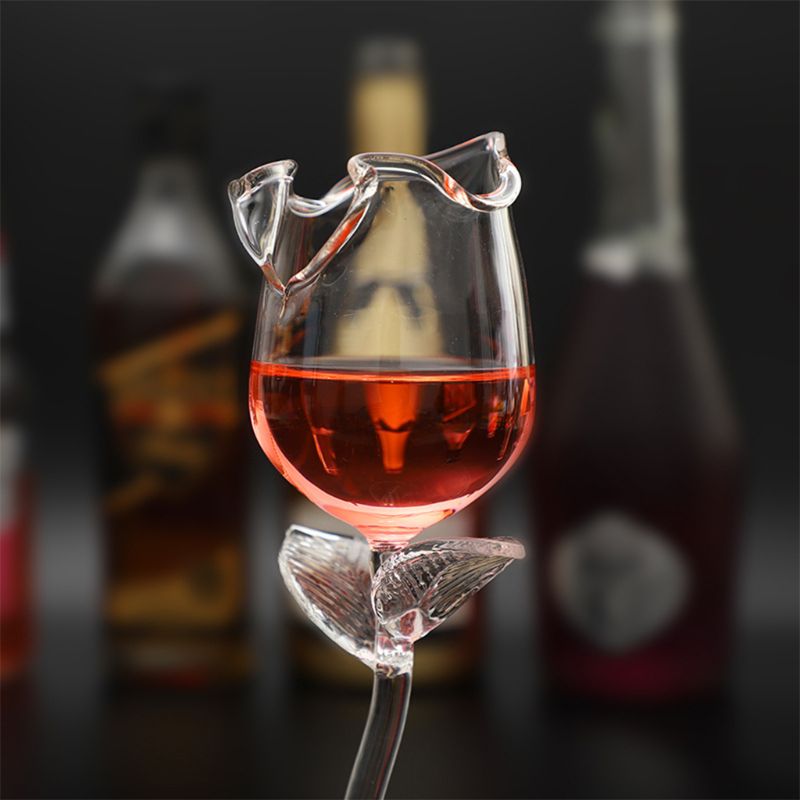 Fancy Rose Wine Glass