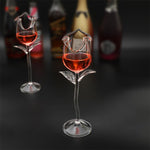 Fancy Rose Wine Glass