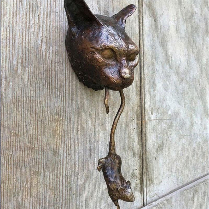 Creative Cat And Mouse Metal Door Knocker