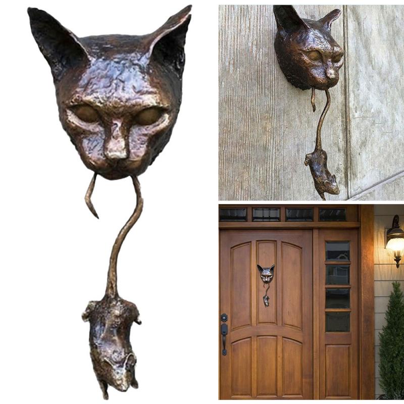 Creative Cat And Mouse Metal Door Knocker - Image 1