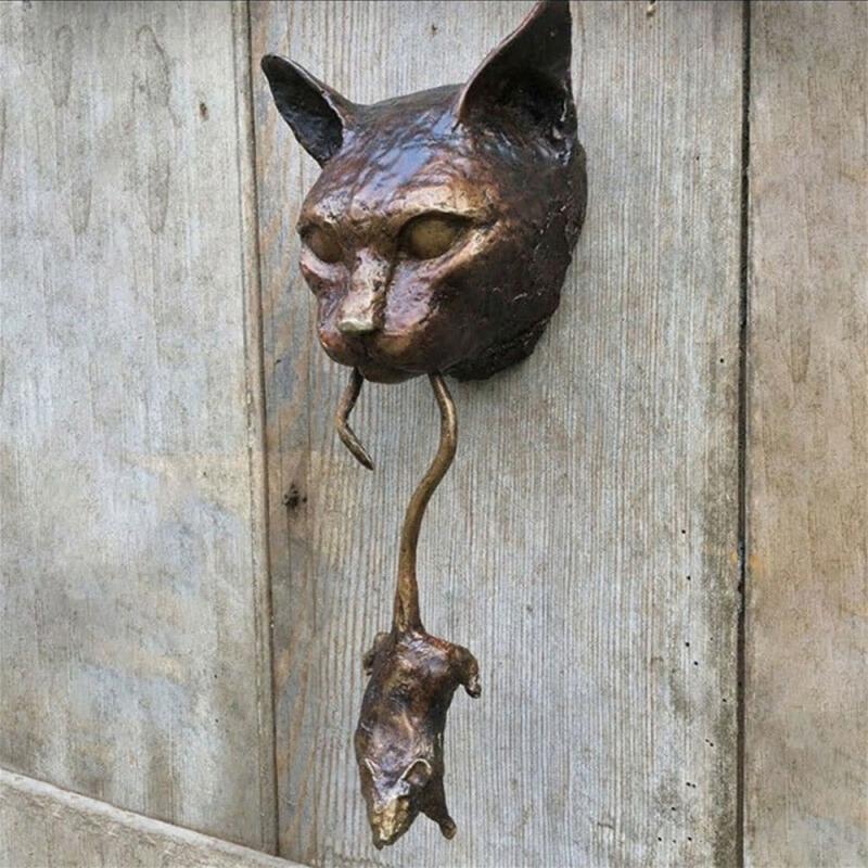 Creative Cat And Mouse Metal Door Knocker