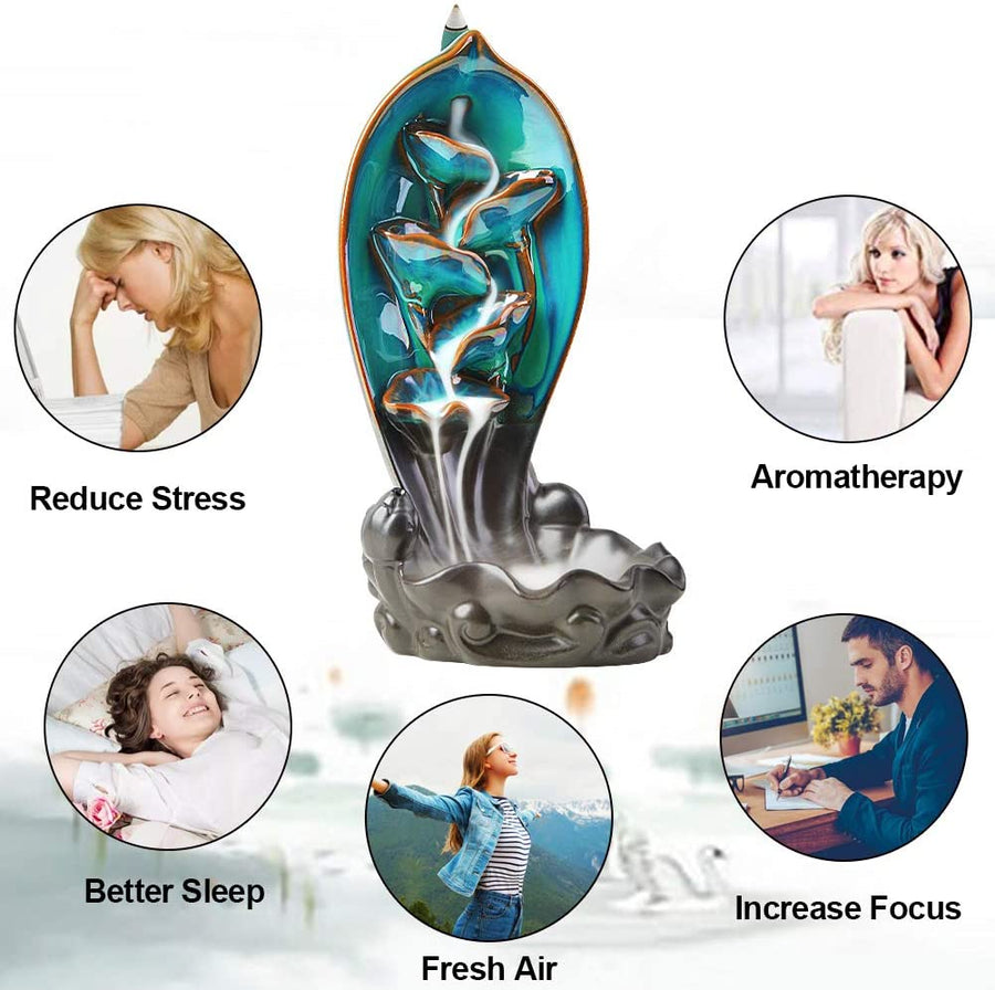 Ceramic Waterfall Backflow Yoga Incense Burner - Image 7