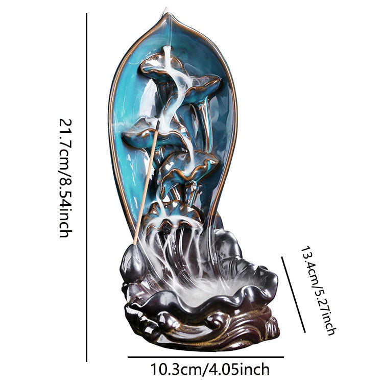 Ceramic Waterfall Backflow Yoga Incense Burner - Image 6