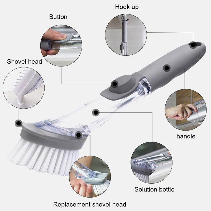 2in1 Liquid Dispenser Dish Washing Brush - Image 6