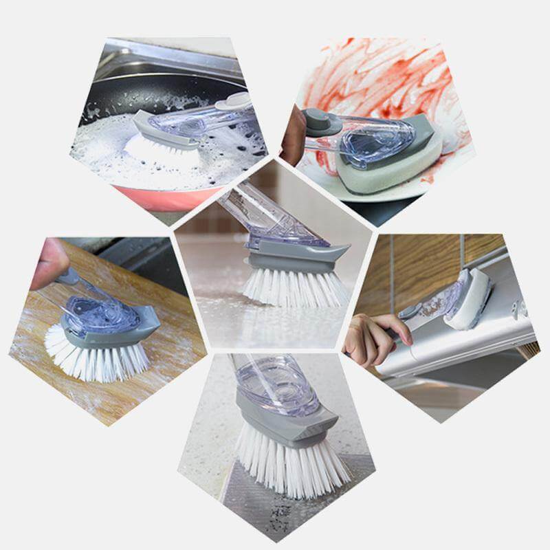 2in1 Liquid Dispenser Dish Washing Brush