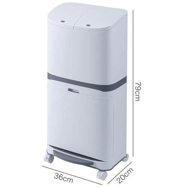 Large Double-Layer Garbage Can with Wheel - Image 4