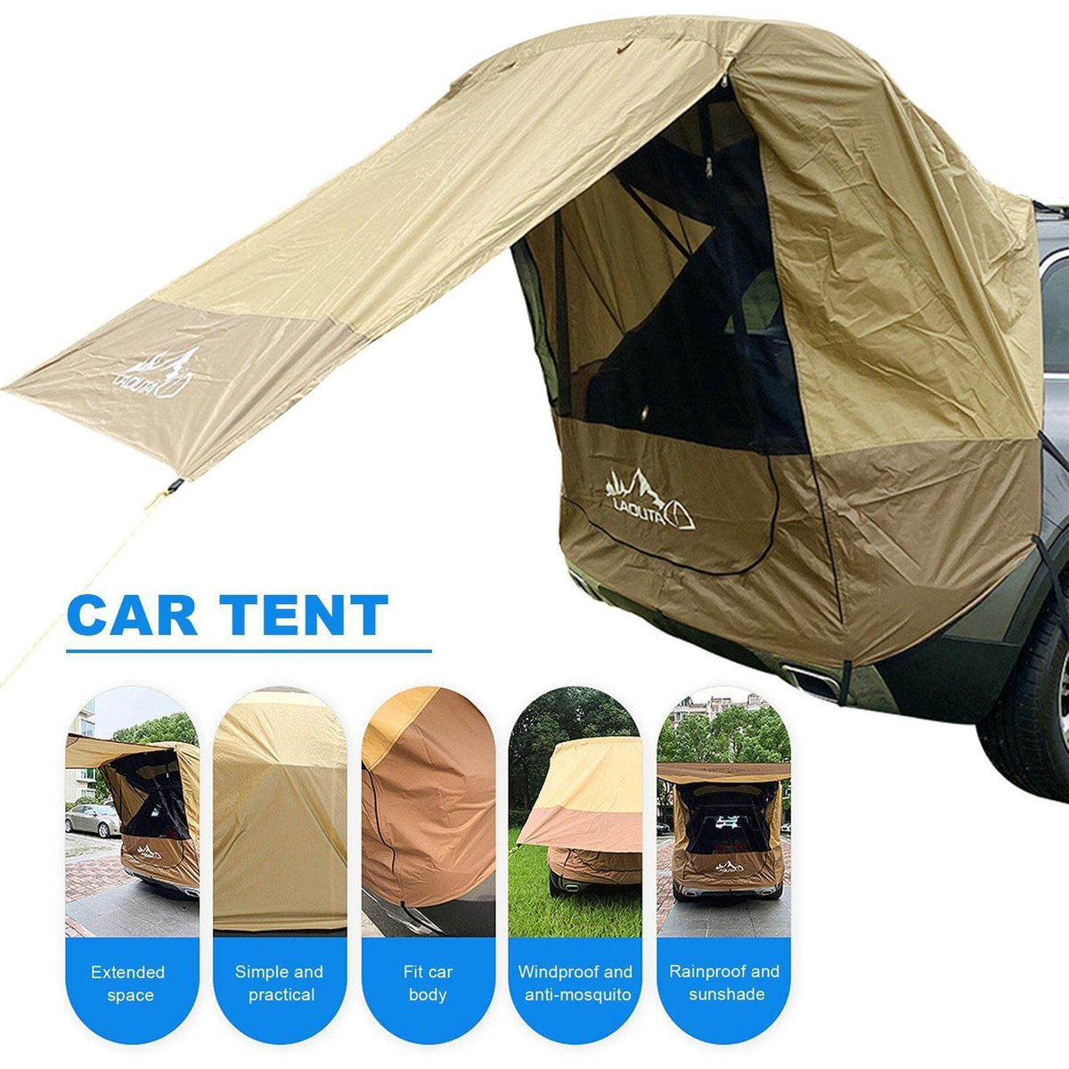 Camping Waterproof Car Sunshade Trunk Tent